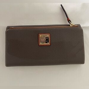 Dooney & Bourke Pebble Grain Wallet in “Elephant”